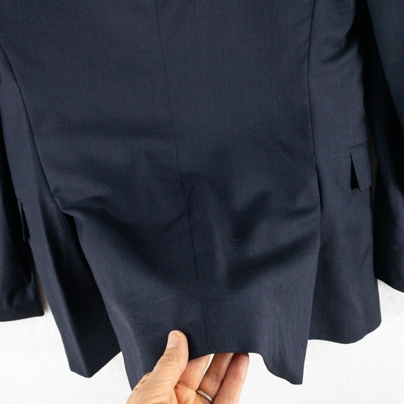 Jhane Barnes Blazer Jacket Mens 40R Blue 100% Wool Two Button Athletic Fit - Picture 12 of 14